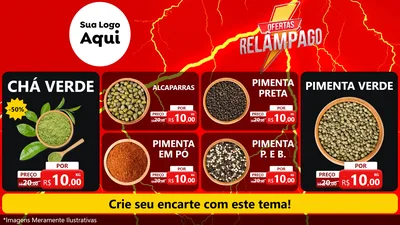 Modelo de TV para TV Horizontal com o tema Ofertas Relâmpago para Produtos Naturais
