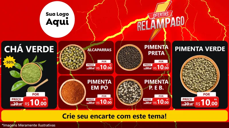 Modelo de TV para TV Horizontal com o tema Ofertas Relâmpago para Produtos Naturais