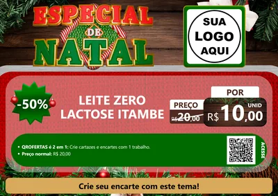 Modelo de Cartaz para Cartaz A4 Horizontal com o tema Especial de Natal para Frios e Laticínios