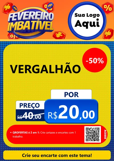 Modelo de Cartaz para Cartaz A4 Vertical com o tema Fevereiro Imbatível para Ferragens