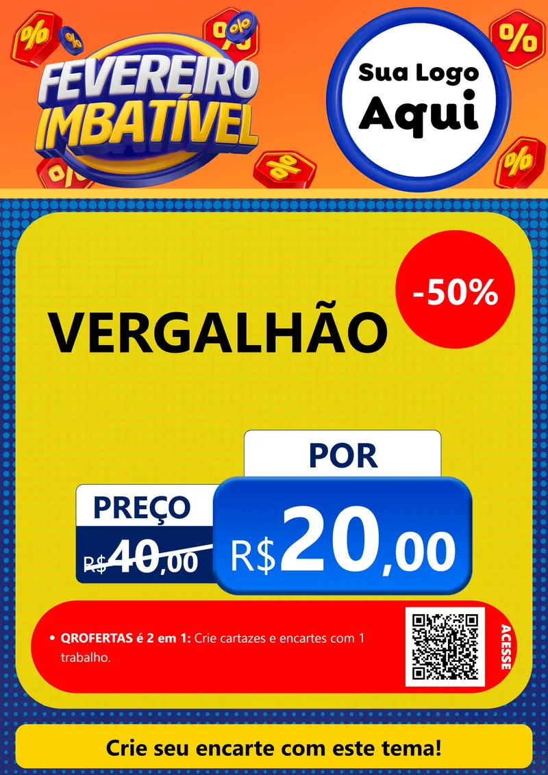 Modelo de Cartaz para Cartaz A4 Vertical com o tema Fevereiro Imbatível para Ferragens