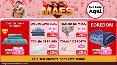 Modelo de TV para TV Horizontal com o tema Especial Dia Das Mães para Cama, Mesa e Banho