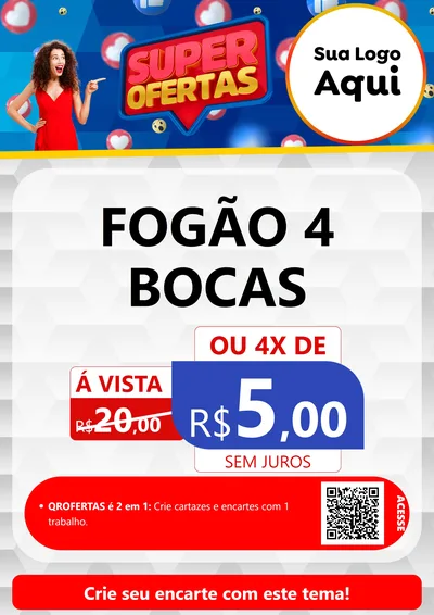 Modelo de Cartaz para Cartaz A4 Vertical com o tema Super Ofertas para Móveis e Eletro