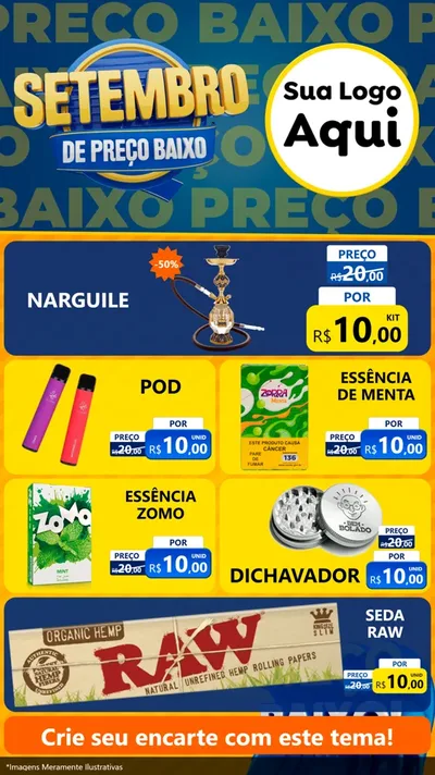 Modelo de TV para TV Vertical com o tema Setembro De Preço Baixo para Tabacaria