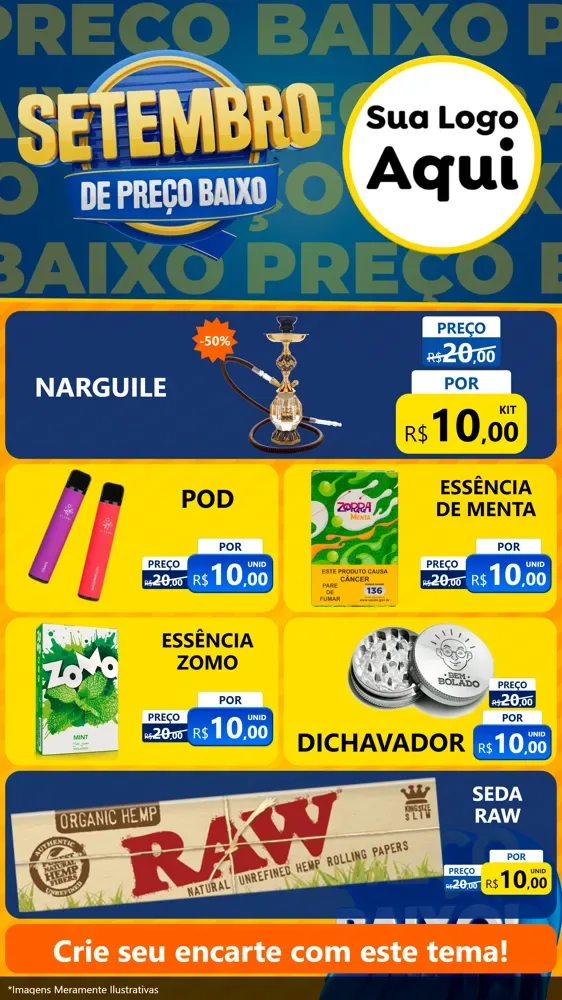 Modelo de TV para TV Vertical com o tema Setembro De Preço Baixo para Tabacaria