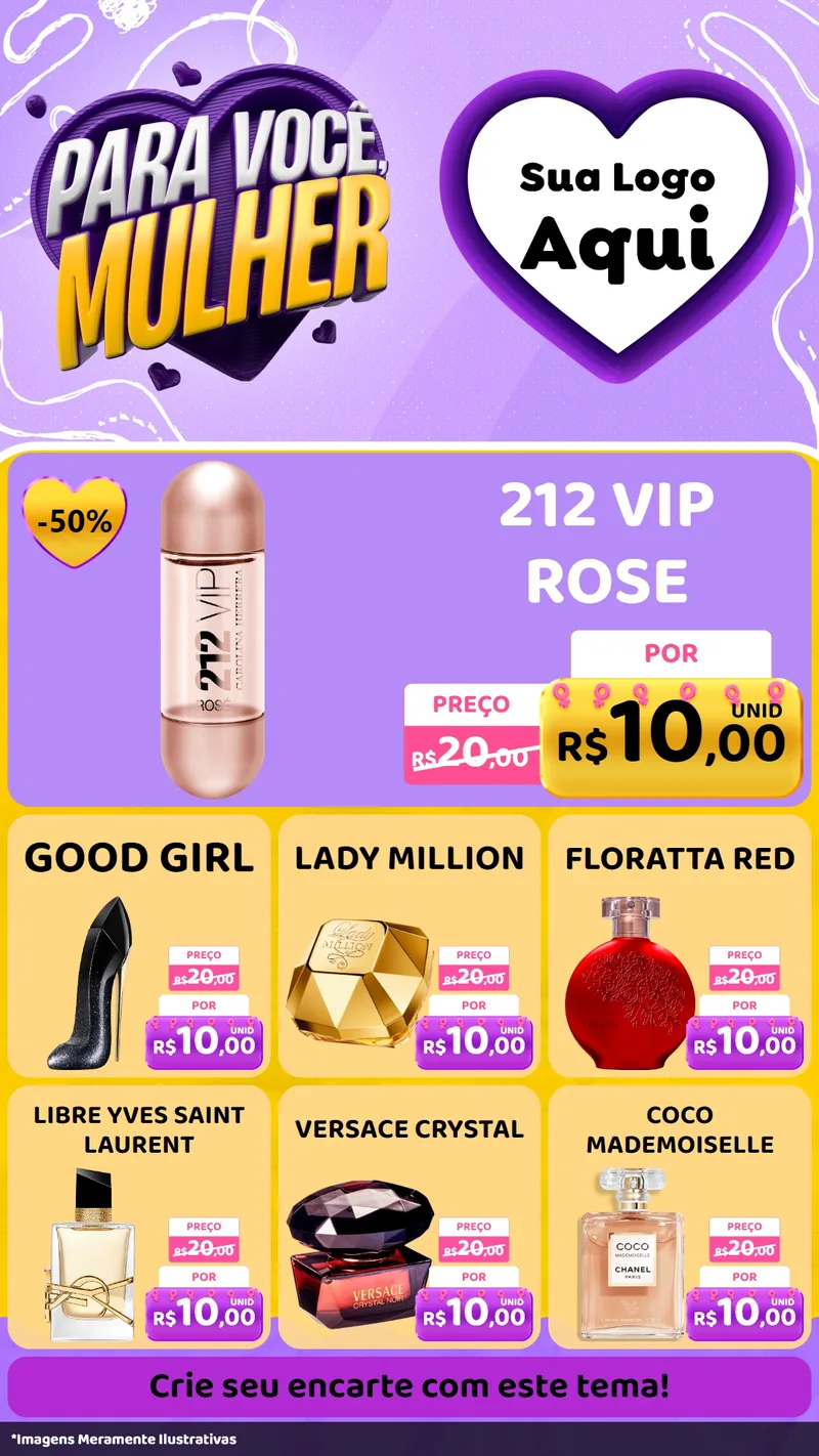 Modelo de Rede Social para Stories com o tema Para Você, Mulher para Perfumes