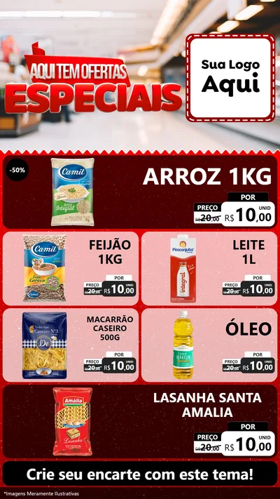 Modelo de TV para TV Vertical com o tema Aqui Tem Ofertas Especiais para Supermercado
