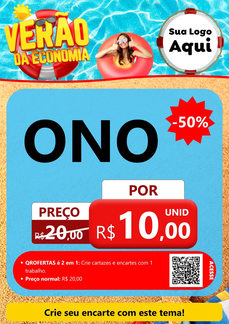 Modelo de Cartaz para Cartaz A4 Vertical com o tema Verão da Economia para Óticas