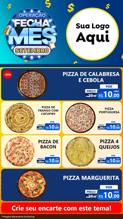 Modelo de TV para TV Vertical com o tema Operação Fecha Mês Setembro para Pizzaria