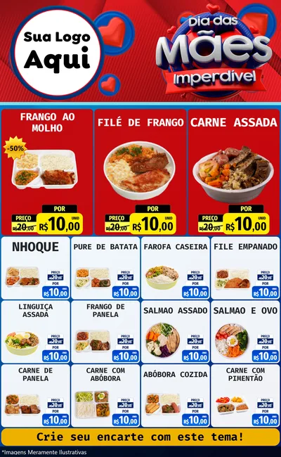 Modelo de Encarte para Encarte Grande com o tema Dia Das Mães Imperdível para Restaurante