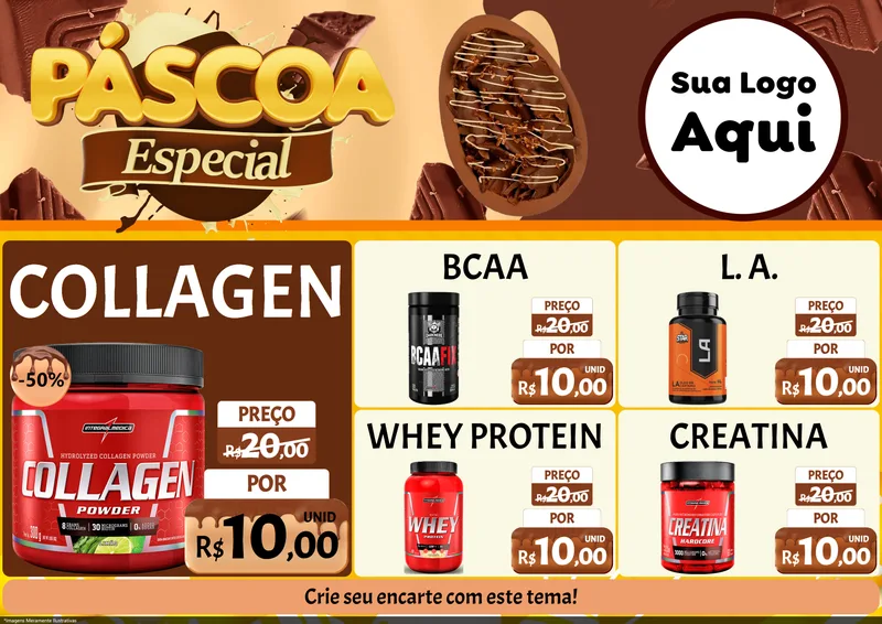 Modelo de Encarte para Encarte A4 Horizontal com o tema Páscoa Especial para Suplementos alimentares