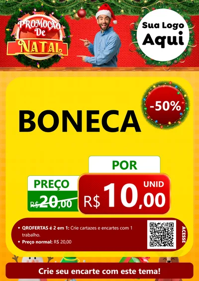 Modelo de Cartaz para Cartaz A4 Vertical com o tema Promoção de Natal para Brinquedos