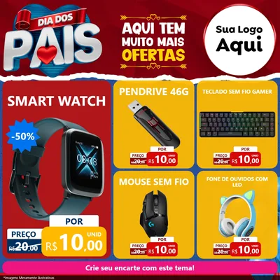 Modelo de Rede Social para Feed Facebook com o tema Dia dos Pais para Informática