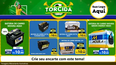 Modelo de TV para TV Horizontal com o tema Torcida para Baterias Elétricas
