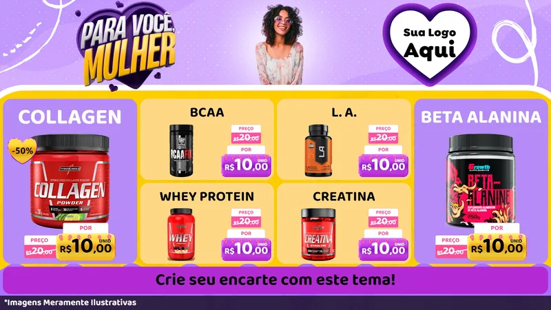 Modelo de TV para TV Horizontal com o tema Para Você, Mulher para Suplementos alimentares
