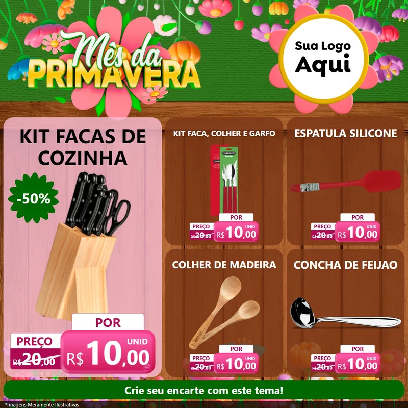Modelo de Rede Social para Feed Facebook com o tema Mês da Primavera para Utilidades Domésticas