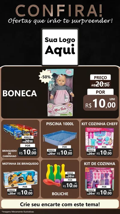 Modelo de Rede Social para Stories com o tema Confira! Ofertas que irão te surpreender! para Brinquedos