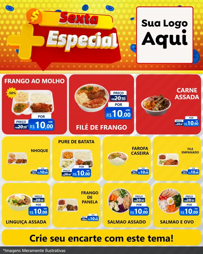 Modelo de Rede Social para Feed Instagram com o tema Sexta Mais Especial para Restaurante