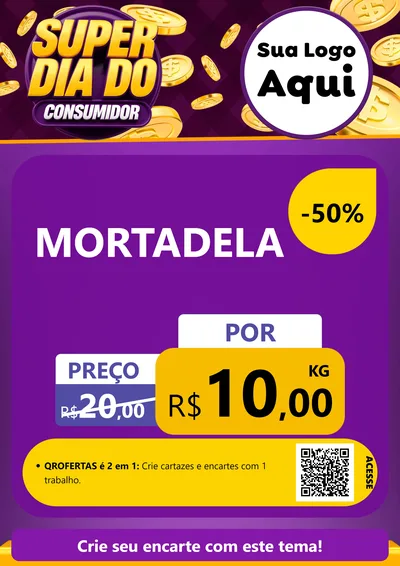 Modelo de Cartaz para Cartaz A4 Vertical com o tema Super Dia do Consumidor para Frios e Laticínios