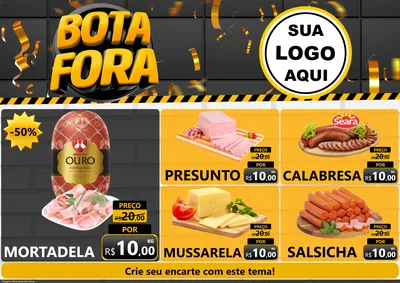 Modelo de Encarte para Encarte A4 Horizontal com o tema Bota Fora para Frios e Laticínios