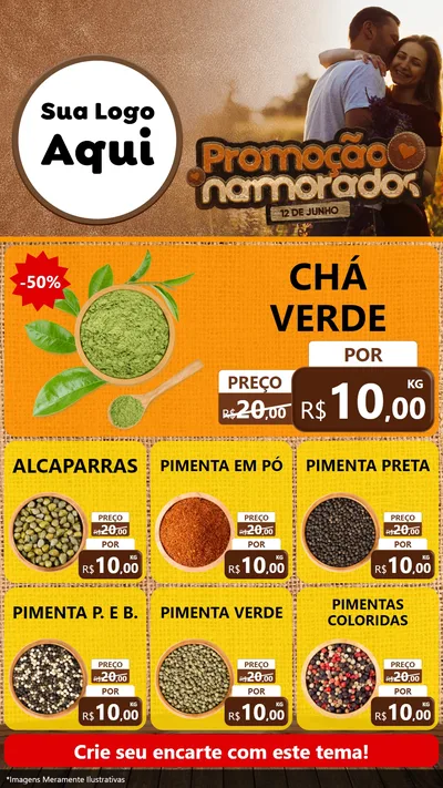 Modelo de Rede Social para Stories com o tema Promoção Namorados para Produtos Naturais