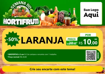 Modelo de Cartaz para Cartaz A4 Horizontal com o tema Semana do Hortifruti para Hortifrúti