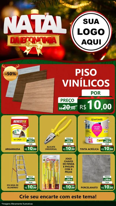 Modelo de Rede Social para Stories com o tema Natal da Economia para Material para Construção