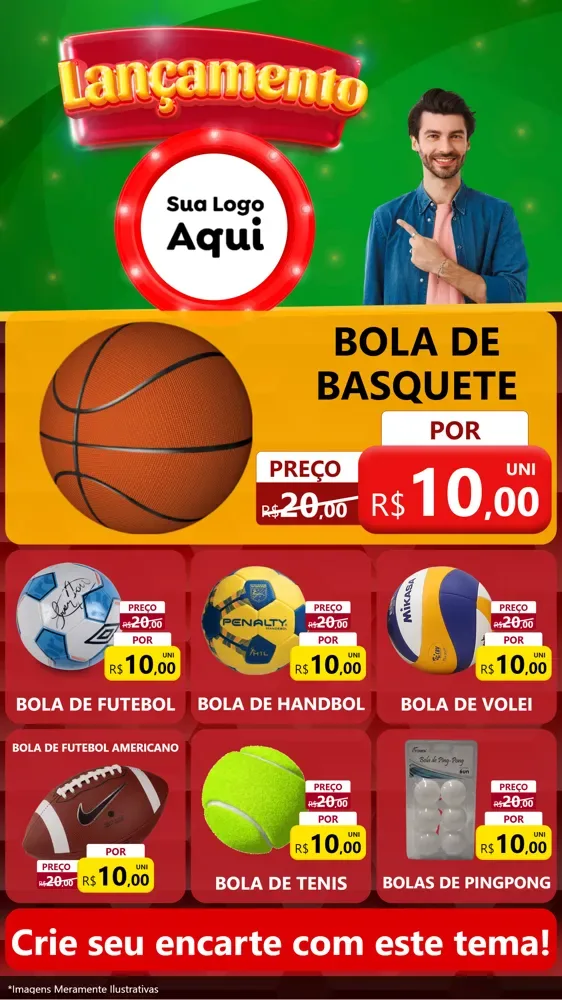 Modelo de Rede Social para Stories com o tema Lançamento para Artigos Esportivos