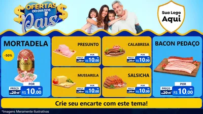 Modelo de TV para TV Horizontal com o tema Ofertas do Dia dos Pais para Frios e Laticínios