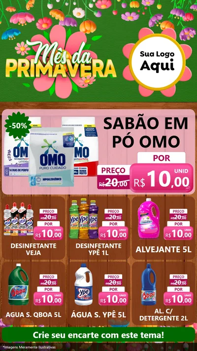 Modelo de Rede Social para Stories com o tema Mês da Primavera para Produtos de Limpeza