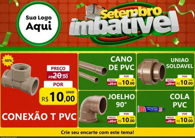 Modelo de Encarte para Encarte A4 Horizontal com o tema Setembro Imbatível para Tubos e conexões