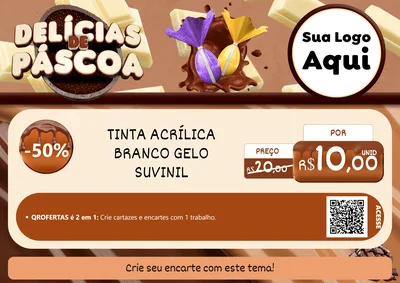 Modelo de Cartaz para Cartaz A4 Horizontal com o tema Delícias de Páscoa para Tintas e Ferramentas