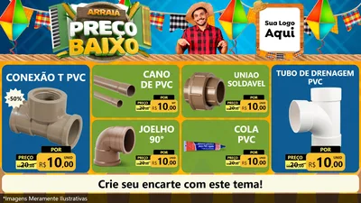 Modelo de TV para TV Horizontal com o tema Arraiá de Preço Baixo - Junina para Tubos e conexões