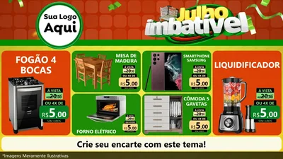 Modelo de TV para TV Horizontal com o tema Julho Imbatível para Móveis e Eletro