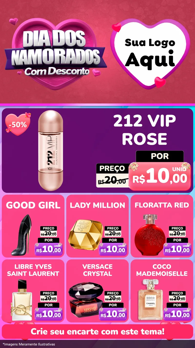 Modelo de Rede Social para Stories com o tema Dia Dos Namorados Com Desconto para Perfumes