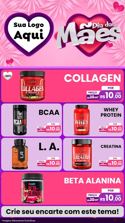Modelo de TV para TV Vertical com o tema Dia das Mães para Suplementos alimentares