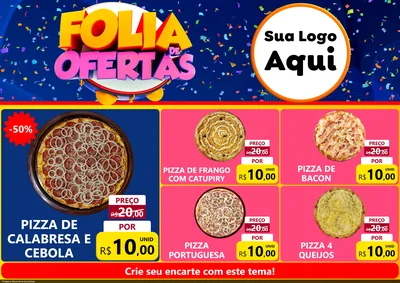 Modelo de Encarte para Encarte A4 Horizontal com o tema Folia de Ofertas para Pizzaria