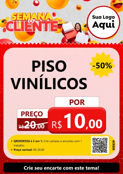 Modelo de Cartaz para Cartaz A4 Vertical com o tema Semana do Cliente para Material para Construção