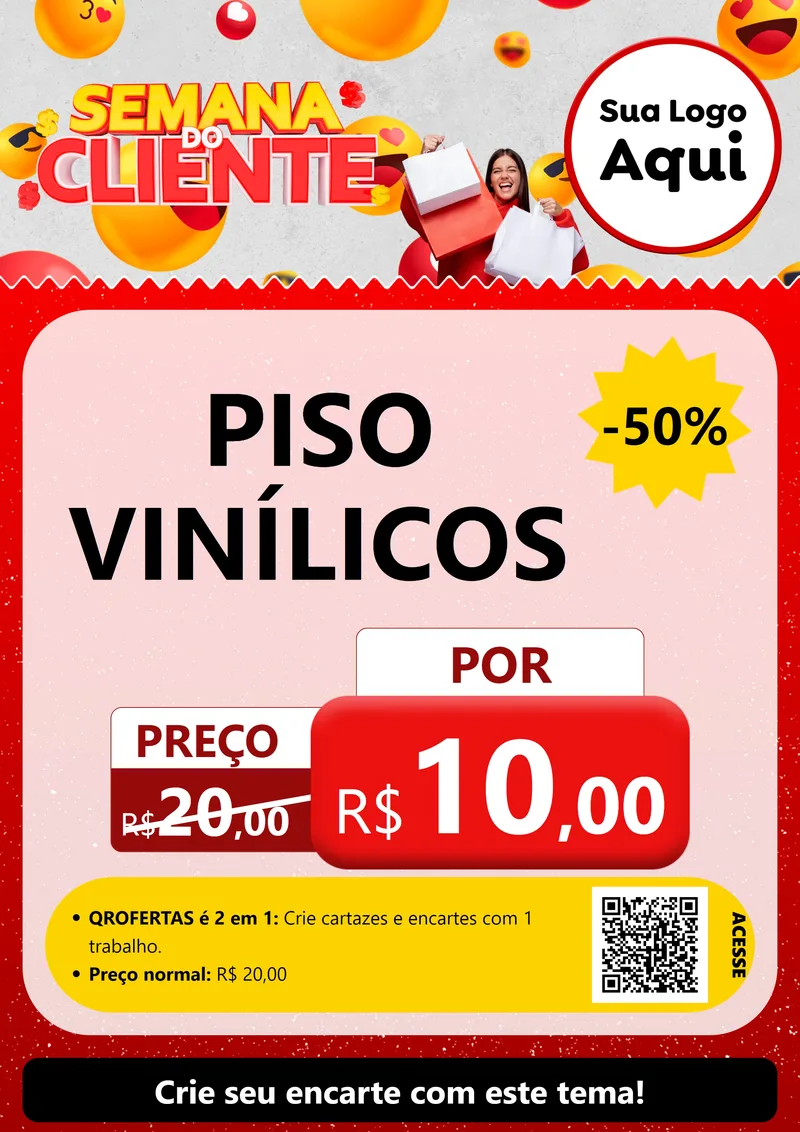 Modelo de Cartaz para Cartaz A4 Vertical com o tema Semana do Cliente para Material para Construção