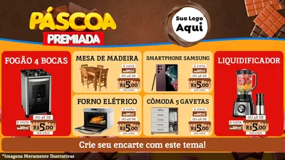 Modelo de TV para TV Horizontal com o tema Páscoa Premiada para Móveis e Eletro
