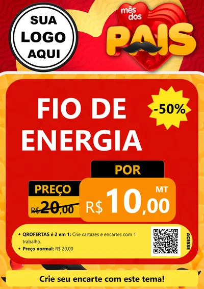 Modelo de Cartaz para Cartaz A4 Vertical com o tema Mês Dos Pais para Materiais Elétricos