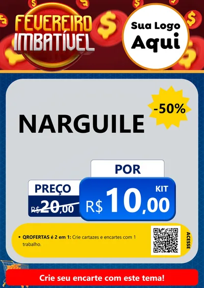 Modelo de Cartaz para Cartaz A4 Vertical com o tema Fevereiro Imbatível para Tabacaria