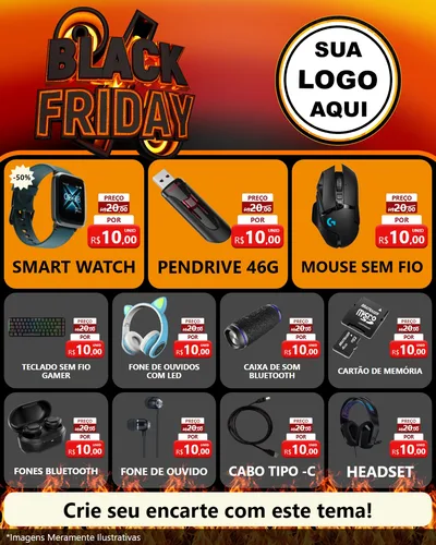 Modelo de Rede Social para Feed Instagram com o tema Black Friday para Informática