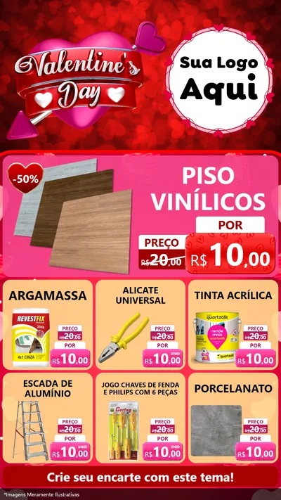 Modelo de Rede Social para Stories com o tema Valentine's Day para Material para Construção