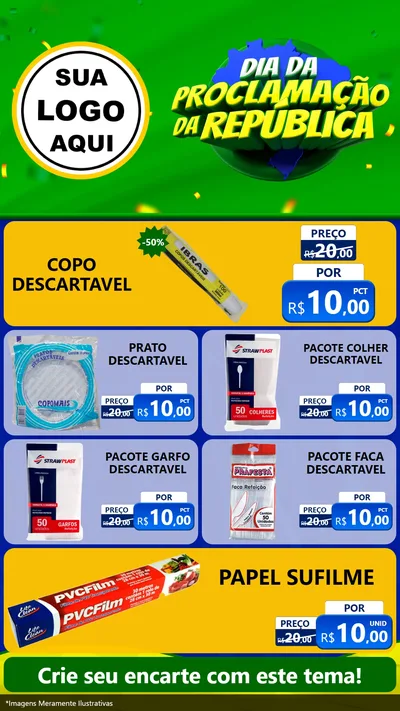 Modelo de TV para TV Vertical com o tema Dia Da Proclamação Da República para Embalagens