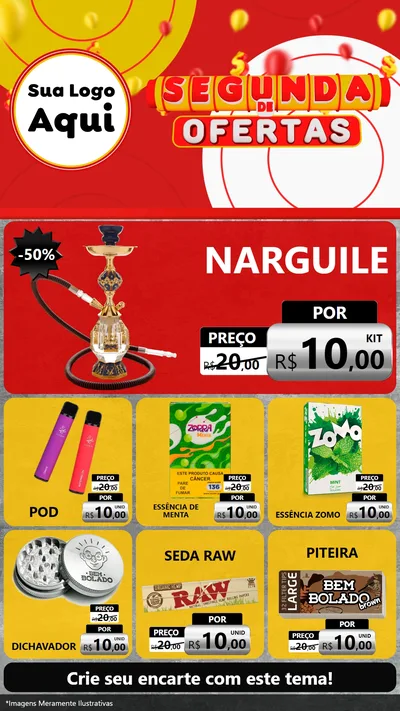 Modelo de Rede Social para Stories com o tema Segunda de Ofertas para Tabacaria