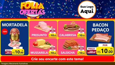 Modelo de TV para TV Horizontal com o tema Folia de Ofertas para Frios e Laticínios