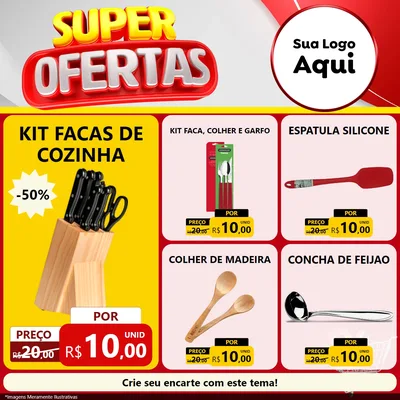 Modelo de Rede Social para Feed Facebook com o tema Super Ofertas para Utilidades Domésticas