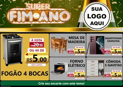 Modelo de Encarte para Encarte A4 Horizontal com o tema Super Fim de Ano para Móveis e Eletro