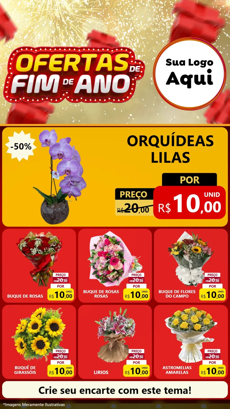 Modelo de Rede Social para Stories com o tema Ofertas de Fim de Ano para Floricultura e jardim